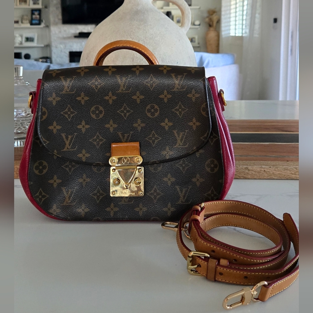 SOLD. Louis Vuitton Monogram GM With Red Leather Accent